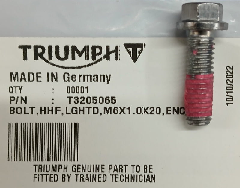 T3205065 | Bolt HHF Lghtd M6 x 20 Enc