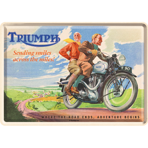 Triumph Sending Smiles Metal Postcard