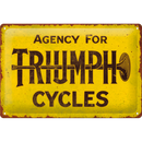 Triumph Agency For Cycles Tin Sign