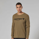 Triumph Mens Bettmann Khaki Long Sleeved Waffle Top