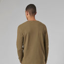 Triumph Mens Bettmann Khaki Long Sleeved Waffle Top
