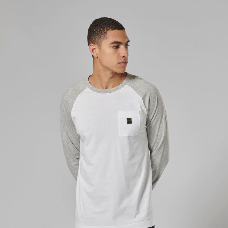 Triumph Mens Blackwell White & Grey Long Sleeved T Shirt