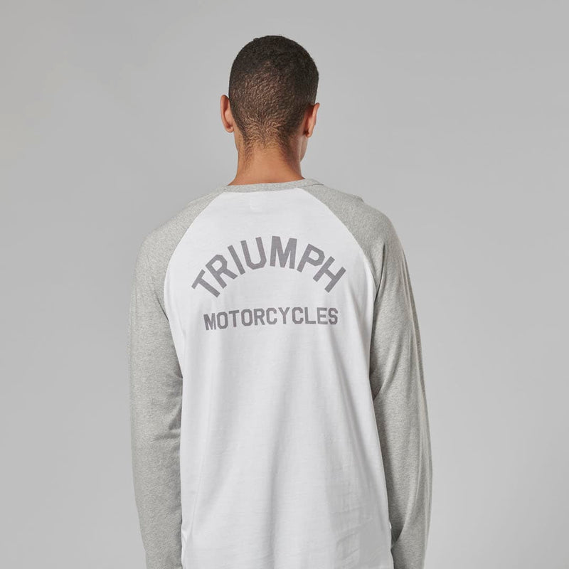Triumph Mens Blackwell White & Grey Long Sleeved T Shirt