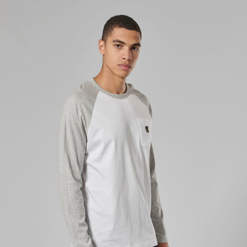 Triumph Mens Blackwell White & Grey Long Sleeved T Shirt