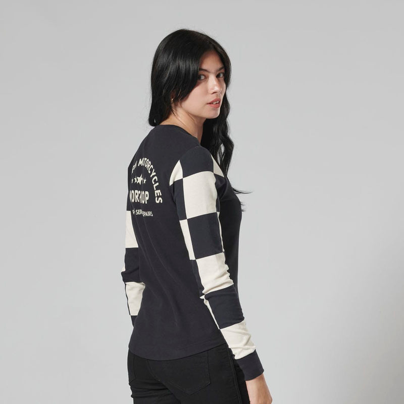 Triumph Ladies Nikki Black & Bone Long Sleeved Top