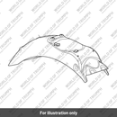 Rear Mudguard, Matt Sapphire Black (T2302371-PZ)