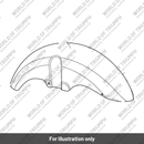 Decal, Mudguard, Front, White (T2303244)