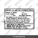 Label, Engine Oil (T3900136)