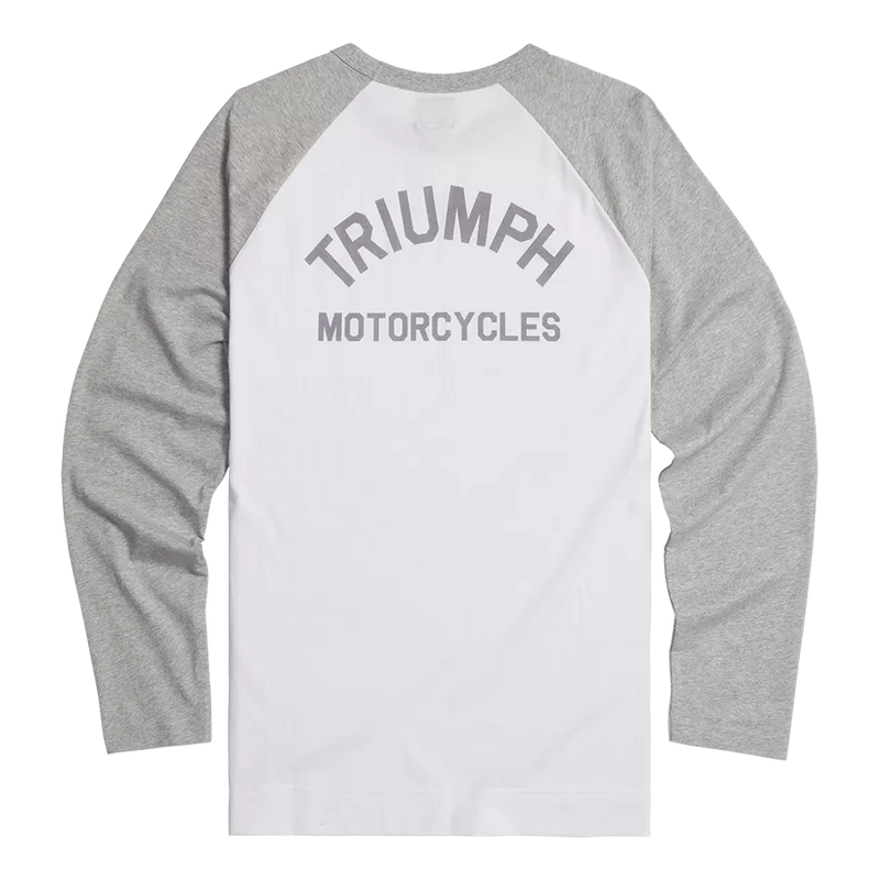 Triumph Mens Blackwell White & Grey Long Sleeved T Shirt