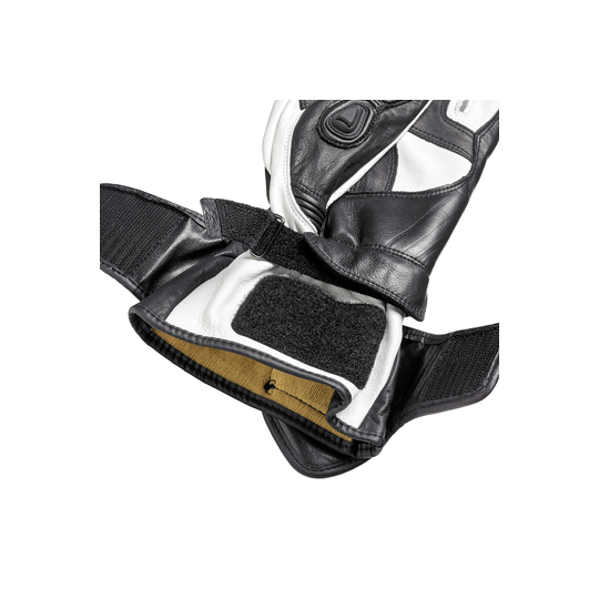 Triumph Mens Triple Leather Gloves Black & White