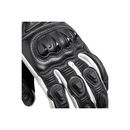 Triumph Mens Triple Leather Gloves Black & White