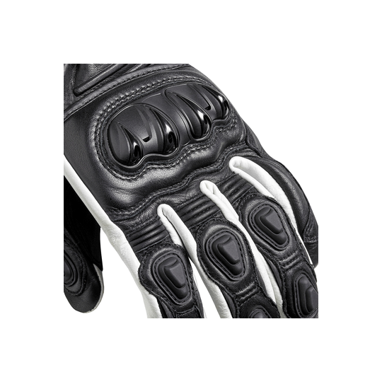 Triumph Mens Triple Leather Gloves Black & White