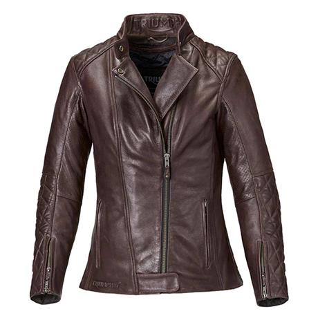 Triumph Ladies Andorra Leather Jacket Oxblood Red